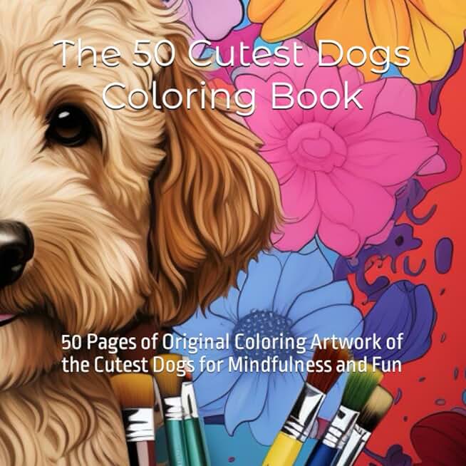 The 50 Cutest Dogs Coloring Book